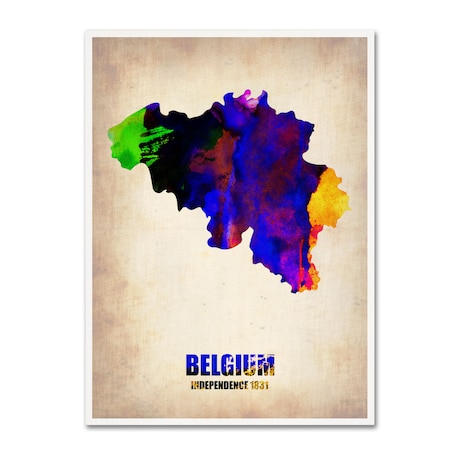 Naxart 'Belgium Watercolor Map' Canvas Art,18x24